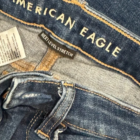 American Eagle Outfitters Ripped Dark Blue Skinny Jeans • 00 Short - Picture 3 of 4
